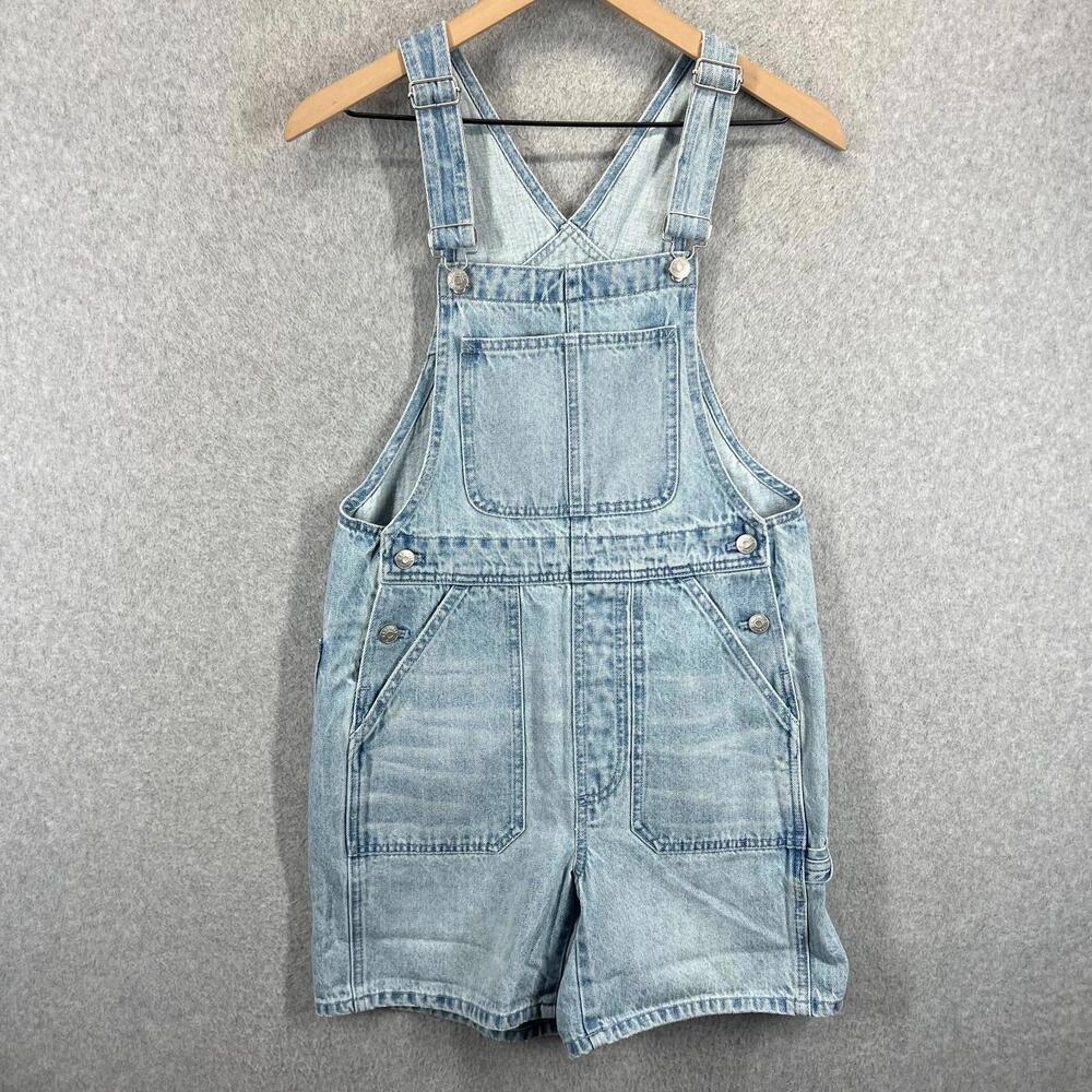MADEWELL Blue Light Wash Adirondack Short‎ Overalls Women's Size XS NWT